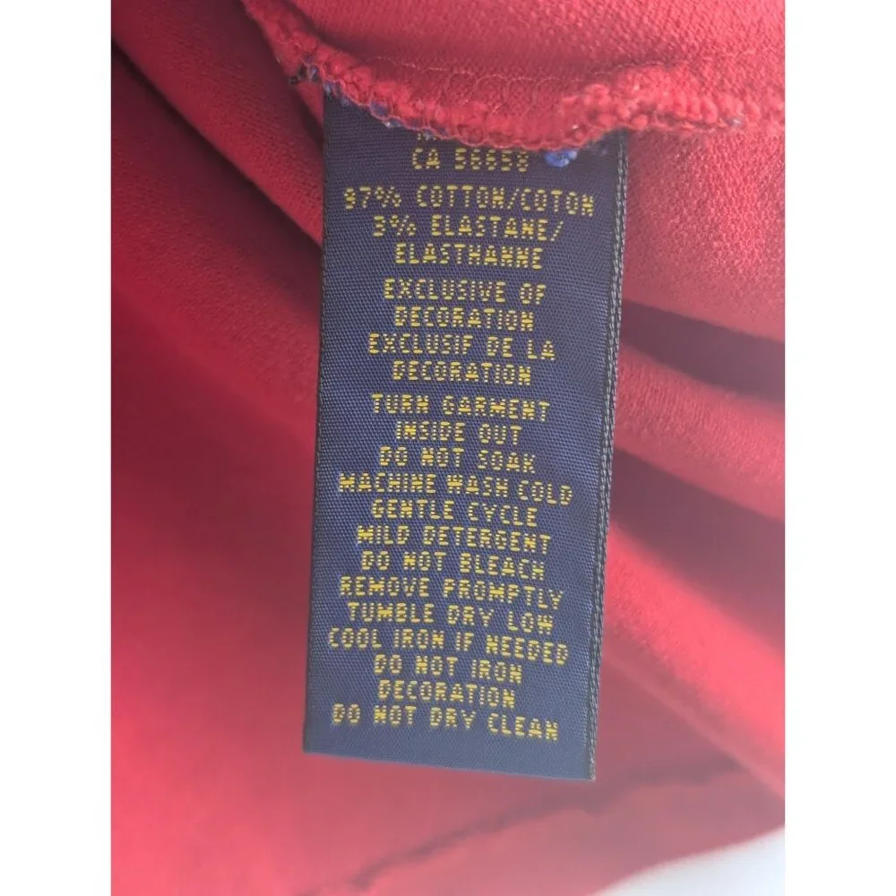 Polo Ralph Lauren Boys Small‎ Red Polo Shirt Embroidered Crest Suede Patch Youth